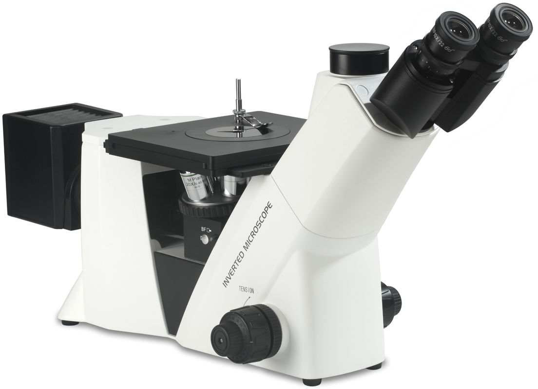 Trinocular Head Metallurgical Optical Microscope 4 Holes Nosepiece Three Layer Mechanical Stage